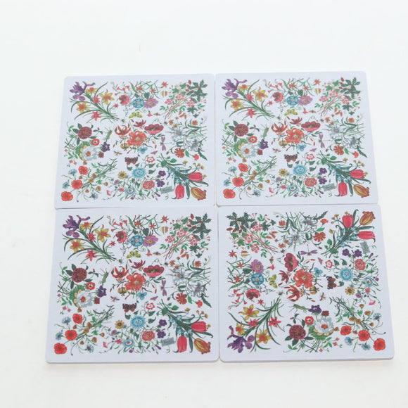 GUCCI Flora Coaster Set White Auth 196229M