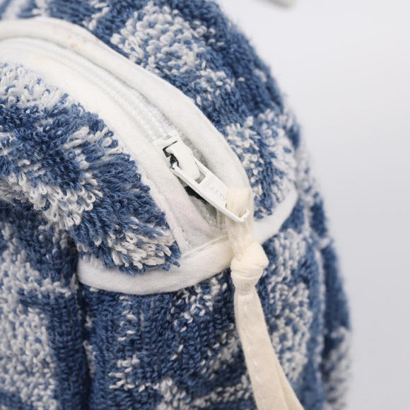 Christian Dior Trotter Canvas Hand Bag pile Blue Auth 196236A
