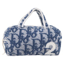 Christian Dior Trotter Canvas Hand Bag pile Blue Auth 196236A-2