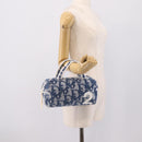 Christian Dior Trotter Canvas Hand Bag pile Blue Auth 196236A-21