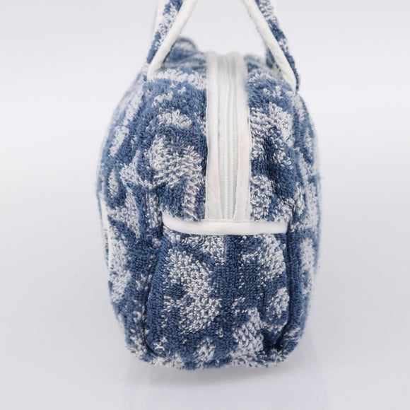 Christian Dior Trotter Canvas Hand Bag pile Blue Auth 196236A