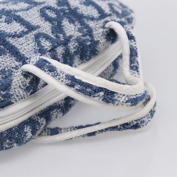 Christian Dior Trotter Canvas Hand Bag pile Blue Auth 196236A