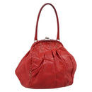 Miu Miu Hand Bag Leather Red Silver Auth 196237A-1