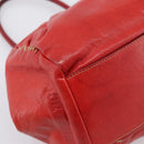 Miu Miu Hand Bag Leather Red Silver Auth 196237A-11