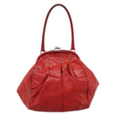 Miu Miu Hand Bag Leather Red Silver Auth 196237A-2