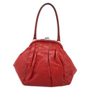 Miu Miu Hand Bag Leather Red Silver Auth 196237A-3