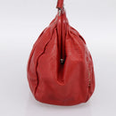 Miu Miu Hand Bag Leather Red Silver Auth 196237A-4