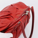Miu Miu Hand Bag Leather Red Silver Auth 196237A-6