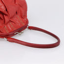 Miu Miu Hand Bag Leather Red Silver Auth 196237A-7