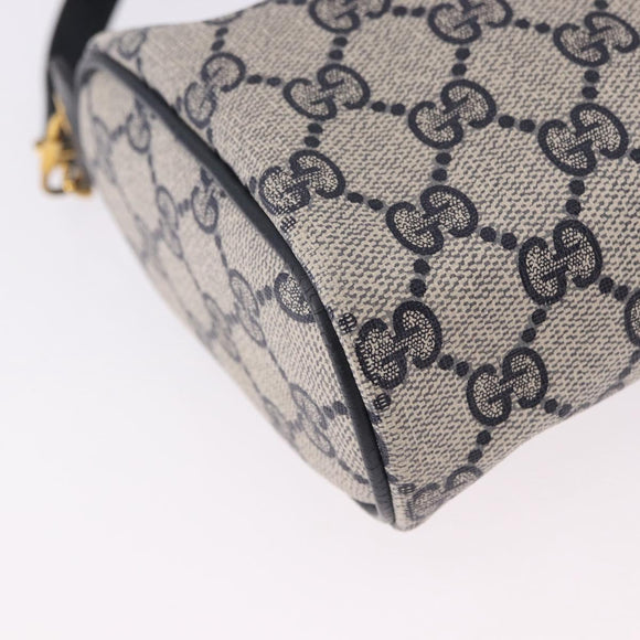 GUCCI GG Supreme Sherry Line Shoulder Bag PVC Navy Gold 89 02 018 Auth 196238