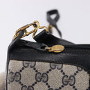 GUCCI GG Supreme Sherry Line Shoulder Bag PVC Navy Gold 89 02 018 Auth 196238-10