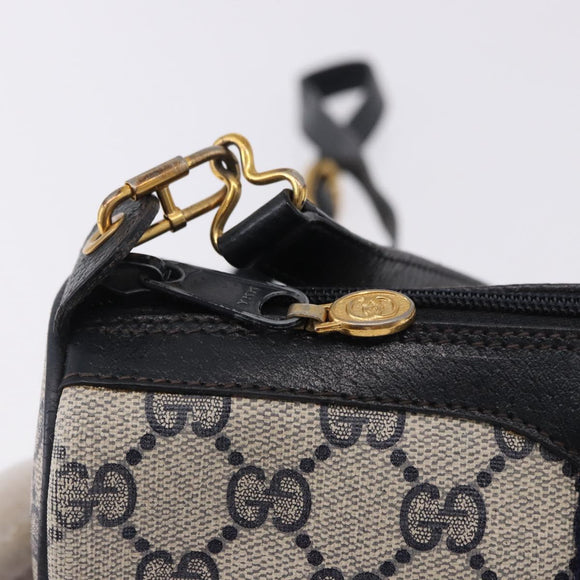 GUCCI GG Supreme Sherry Line Shoulder Bag PVC Navy Gold 89 02 018 Auth 196238