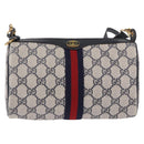GUCCI GG Supreme Sherry Line Shoulder Bag PVC Navy Gold 89 02 018 Auth 196238-13