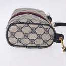 GUCCI GG Supreme Sherry Line Shoulder Bag PVC Navy Gold 89 02 018 Auth 196238-4