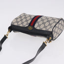 GUCCI GG Supreme Sherry Line Shoulder Bag PVC Navy Gold 89 02 018 Auth 196238-7