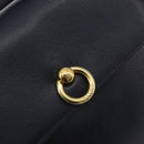 CELINE Hand Bag Leather 2way Navy Gold Auth 196242A-19