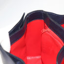 CELINE Hand Bag Leather 2way Navy Gold Auth 196242A-23