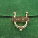 CELINE Hand Bag Suede 2way Green Gold Auth 196243-16