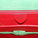 CELINE Hand Bag Suede 2way Green Gold Auth 196243-18