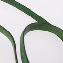 CELINE Hand Bag Suede 2way Green Gold Auth 196243-8