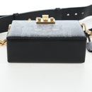 Christian Dior Lockbox Zodiac Bag Leather 2017 limited Black Gold Auth 196246M-5