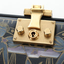 Christian Dior Lockbox Zodiac Bag Leather 2017 limited Black Gold Auth 196246M-21