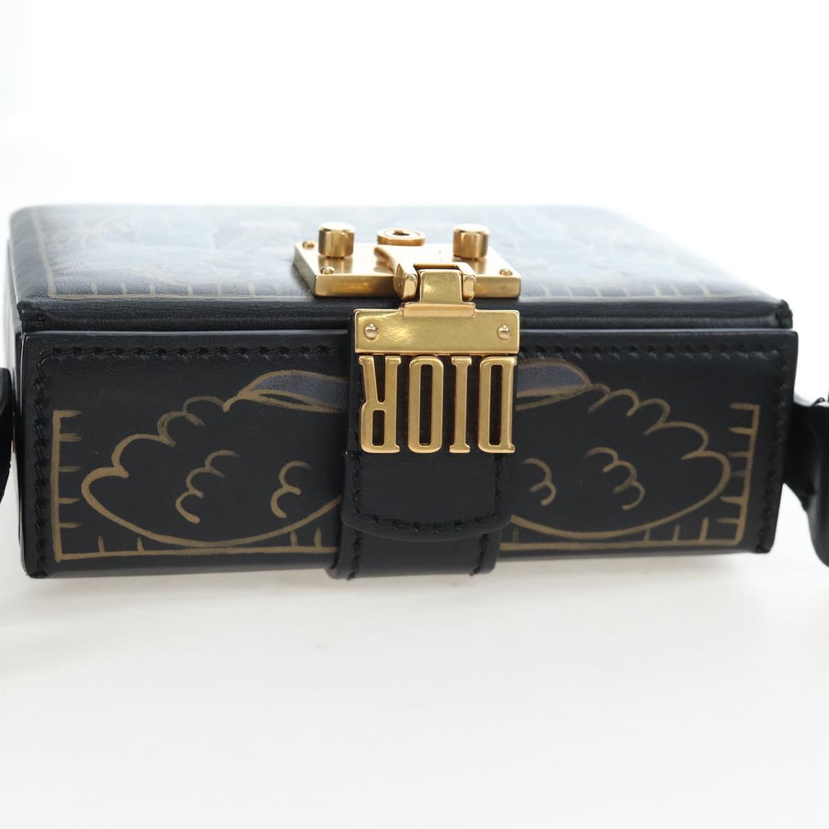 Christian Dior Lockbox Zodiac Bag Leather 2017 limited Black Gold
