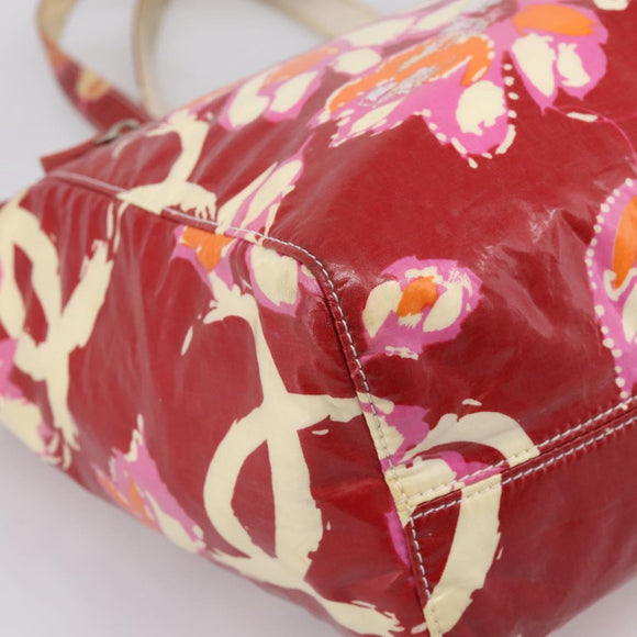 CHANEL High Summer Tote Bag PVC Canvas Red CC Auth 196247