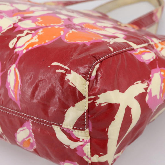 CHANEL High Summer Tote Bag PVC Canvas Red CC Auth 196247