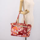 CHANEL High Summer Tote Bag PVC Canvas Red CC Auth 196247-24