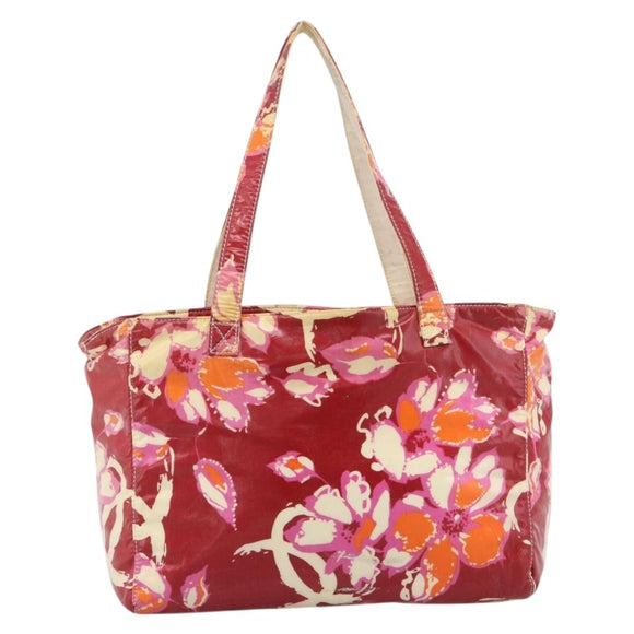 CHANEL High Summer Tote Bag PVC Canvas Red CC Auth 196247