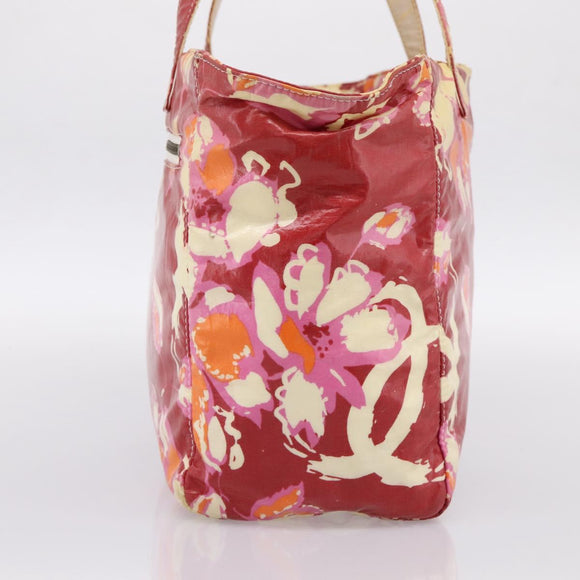 CHANEL High Summer Tote Bag PVC Canvas Red CC Auth 196247
