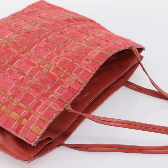 BOTTEGA VENETA INTRECCIATO Tote Bag Leather Pink Auth 196248A