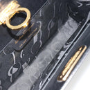 Salvatore Ferragamo Gancini Chain Shoulder Bag Leather Black Gold Auth 196249-17