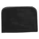 Salvatore Ferragamo Gancini Chain Shoulder Bag Leather Black Gold Auth 196249-3