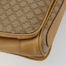 CELINE Macadam Canvas Shoulder Bag PVC Beige Gold Auth 196251-17