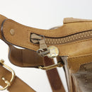 CELINE Macadam Canvas Shoulder Bag PVC Beige Gold Auth 196251-10
