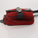 Miu Miu Shoulder Bag Suede Leather Red Black Auth 196252A-6