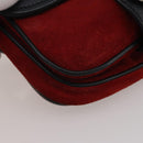 Miu Miu Shoulder Bag Suede Leather Red Black Auth 196252A-15