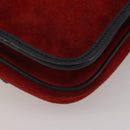 Miu Miu Shoulder Bag Suede Leather Red Black Auth 196252A-16