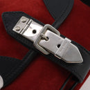 Miu Miu Shoulder Bag Suede Leather Red Black Auth 196252A-17