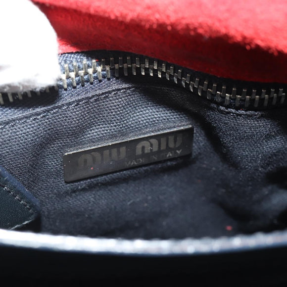 Miu Miu Shoulder Bag Suede Leather Red Black Auth 196252A