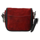 Miu Miu Shoulder Bag Suede Leather Red Black Auth 196252A-2