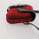 Miu Miu Shoulder Bag Suede Leather Red Black Auth 196252A-3
