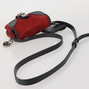 Miu Miu Shoulder Bag Suede Leather Red Black Auth 196252A-8