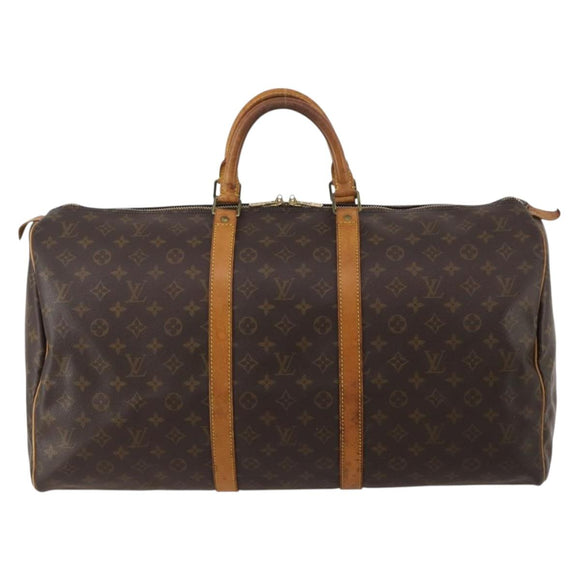 LOUIS VUITTON Monogram Keepall 55 Boston Bag M41424 LV Auth 196259