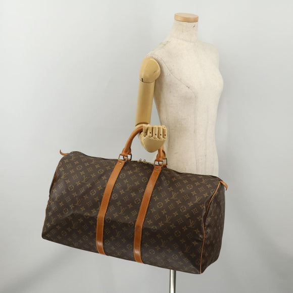LOUIS VUITTON Monogram Keepall 55 Boston Bag M41424 LV Auth 196262A