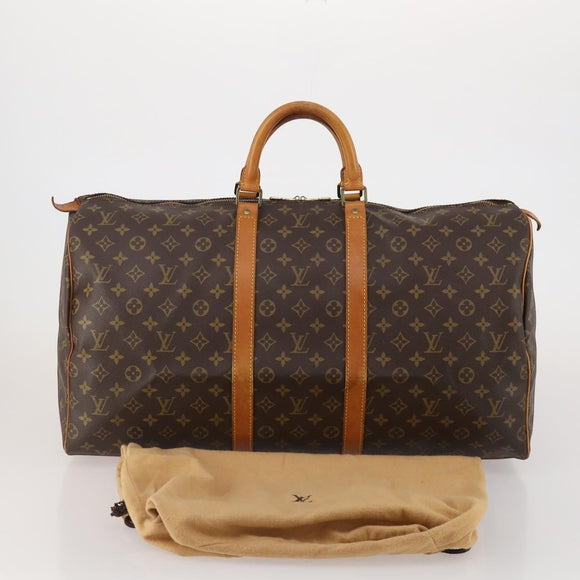 LOUIS VUITTON Monogram Keepall 55 Boston Bag M41424 LV Auth 196262A