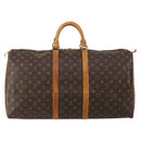 LOUIS VUITTON Monogram Keepall 55 Boston Bag M41424 LV Auth 196262A-3