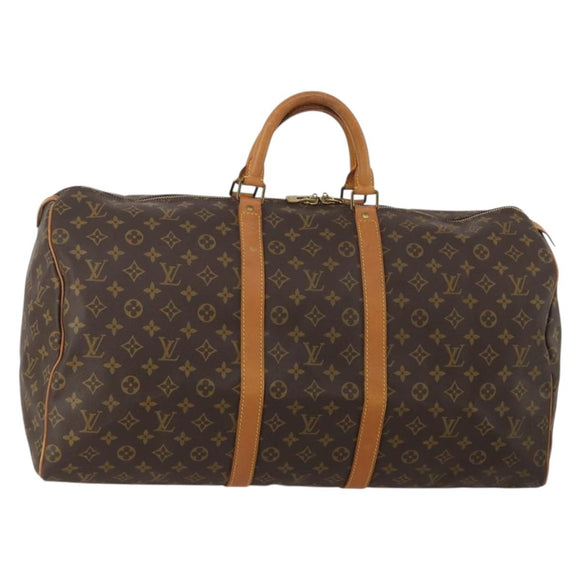 LOUIS VUITTON Monogram Keepall 55 Boston Bag M41424 LV Auth 196263A